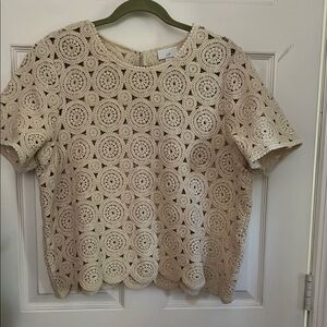 J. Jill Cream cutout lace